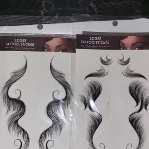 NWOTS Pair of Tattoo Hair/Sticker, Women's Edges Hairstyles DIY